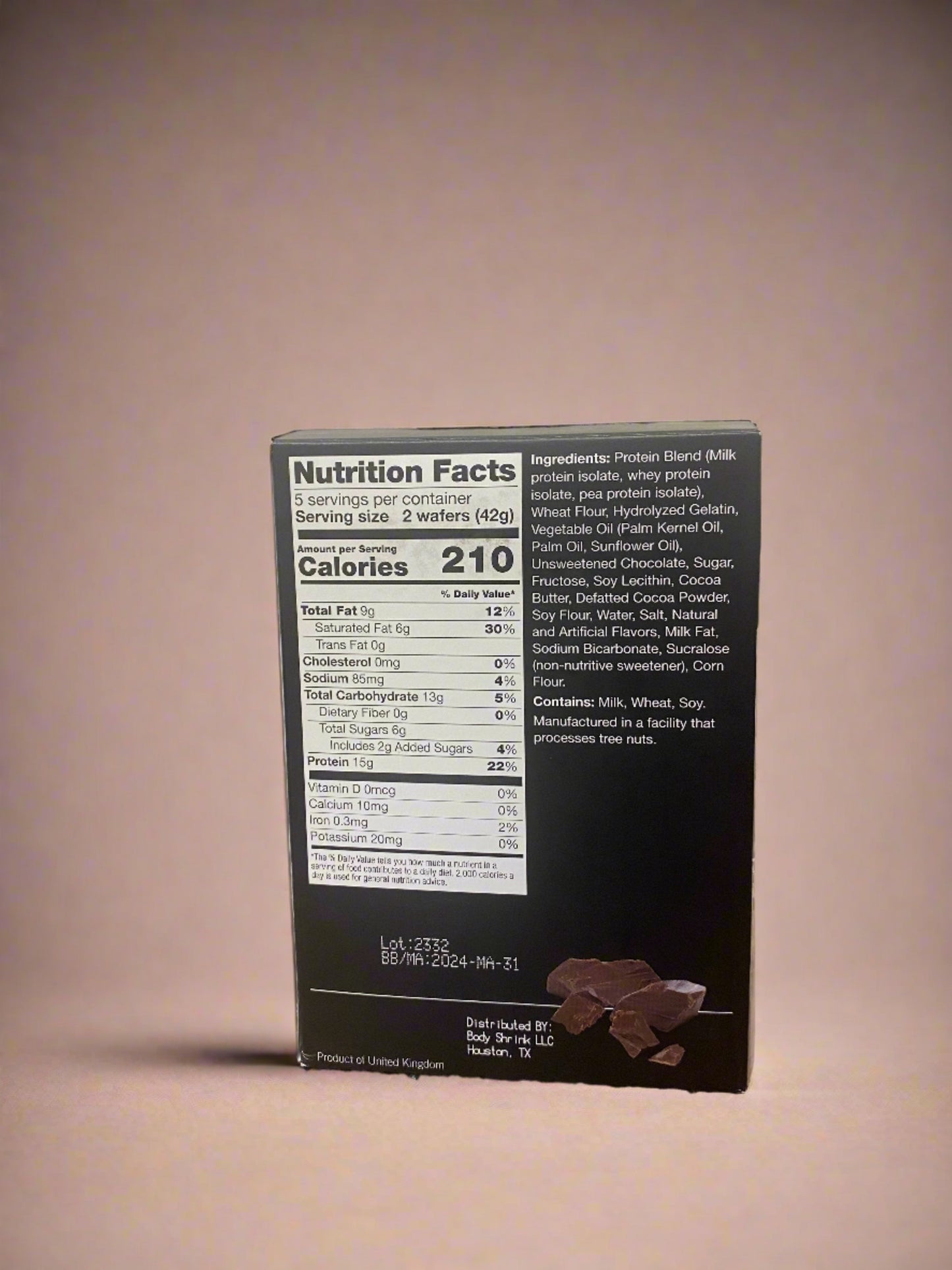 Body Chocolate, Mocha, Lemon, and Raspberry Wafers 15g Protein Snack