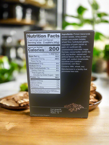 Body Chocolate, Mocha, Lemon, and Raspberry Wafers 15g Protein Snack