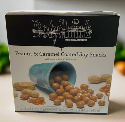 Body Chocolate Coated Soy Protein Snacks or Caramel and Peanut Coated Soy Protein Snacks