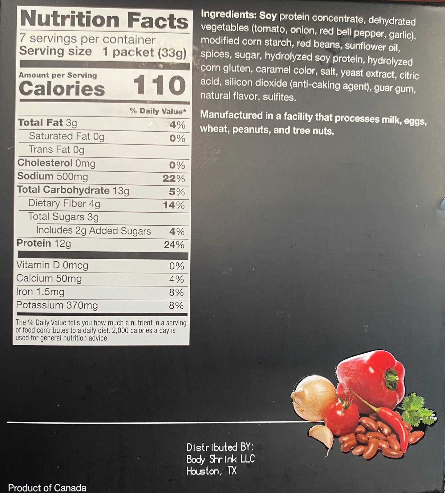 Body Shrink Vegetable Chili Mix