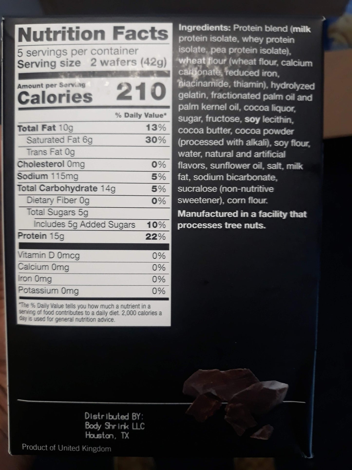 Body Chocolate, Mocha, Lemon, and Raspberry Wafers 15g Protein Snack