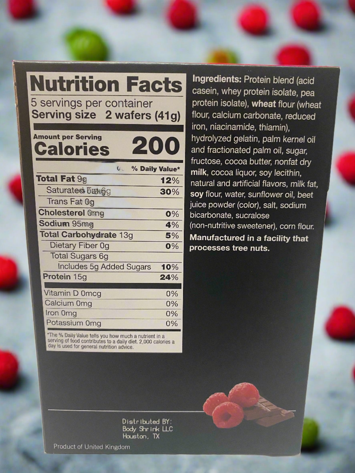 Body Chocolate, Mocha, Lemon, and Raspberry Wafers 15g Protein Snack
