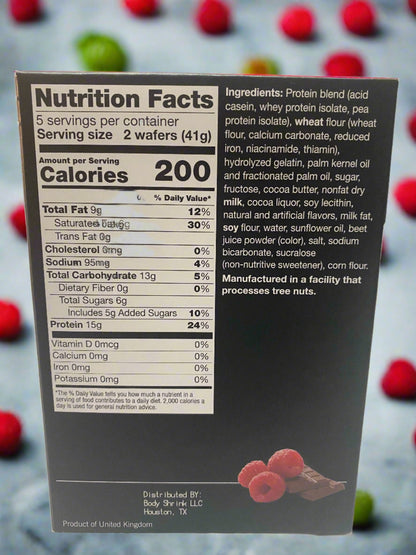 Body Chocolate, Mocha, Lemon, and Raspberry Wafers 15g Protein Snack